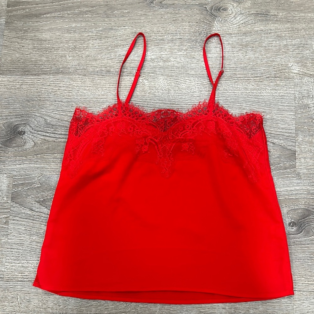 Red Lace Trim Camisole